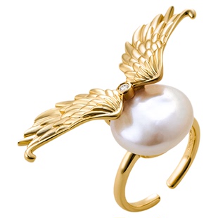 Amber Lollipop巴洛克珍珠戒指女轻奢指环高级感开口戒指2025新款