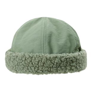 月球上的人秋冬自制毛绒边水兵帽子男女保暖日系复古瓜皮帽地主帽
