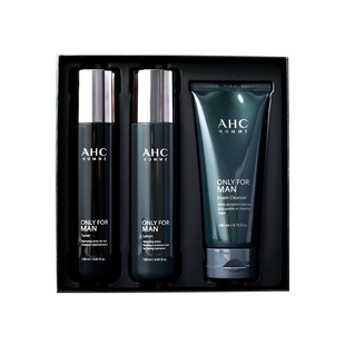 AHC男水乳套装男士三件套洗面奶护肤品套盒控油正品圣诞新年礼物