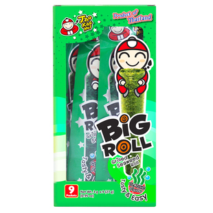 陈哲远代言同款TaoKaeNoi老板仔旗舰店泰国即食烤海苔卷原味27g盒