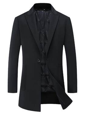 冬季保暖羽绒服中长款外套男
