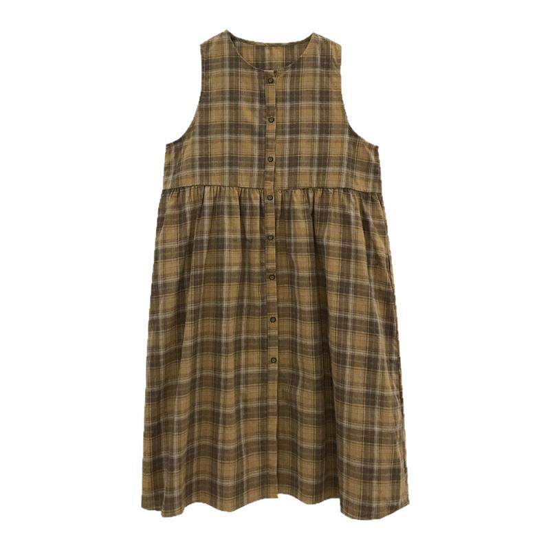 孕妇两件套格子哺乳连衣裙