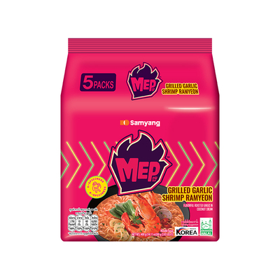 【自营】韩国进口三养MEP系列蒜香辣虾味方便面泡面80G*5连包