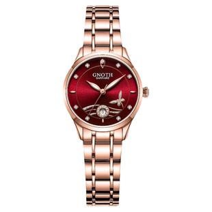 联保新款格诺手表女士超薄夜光石英表时尚潮流日历防水女表9023L