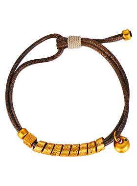 棕色手工编织绳手链女