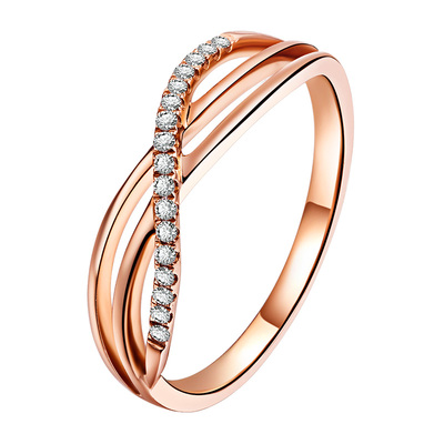 喜钻 星轨排戒18K金钻石戒指女排戒碎钻戒指群镶钻石彩金钻戒女