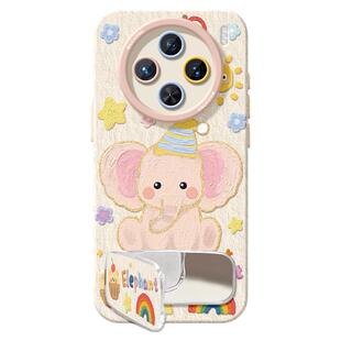 适用vivox300手机壳ultra女款x100s保护套x80pro硅胶x70全包防摔x60高级50新款x200油画vivo支架大象pro+软外