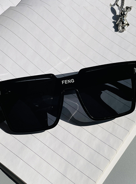 INS风墨镜男潮酷一体式2023新款太阳眼镜女网红防紫外线强光开车