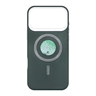rayya瑞雅天然翡翠手机壳iPhone17promax16高档苹果磁吸皮革保护套