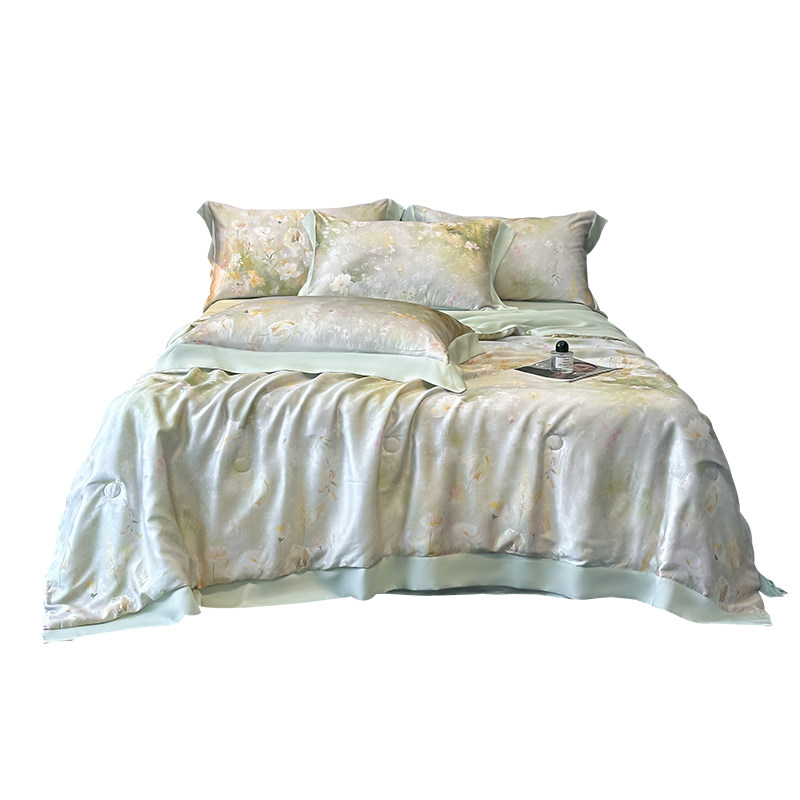 凉感天丝夏凉被四件套2025新款双人可机洗冰丝空调被夏季被子薄款