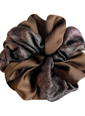 复古咖色大肠发圈女秋冬高级感