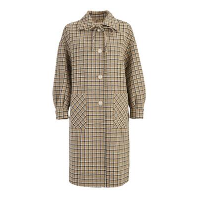 轩日中长款格子双面呢