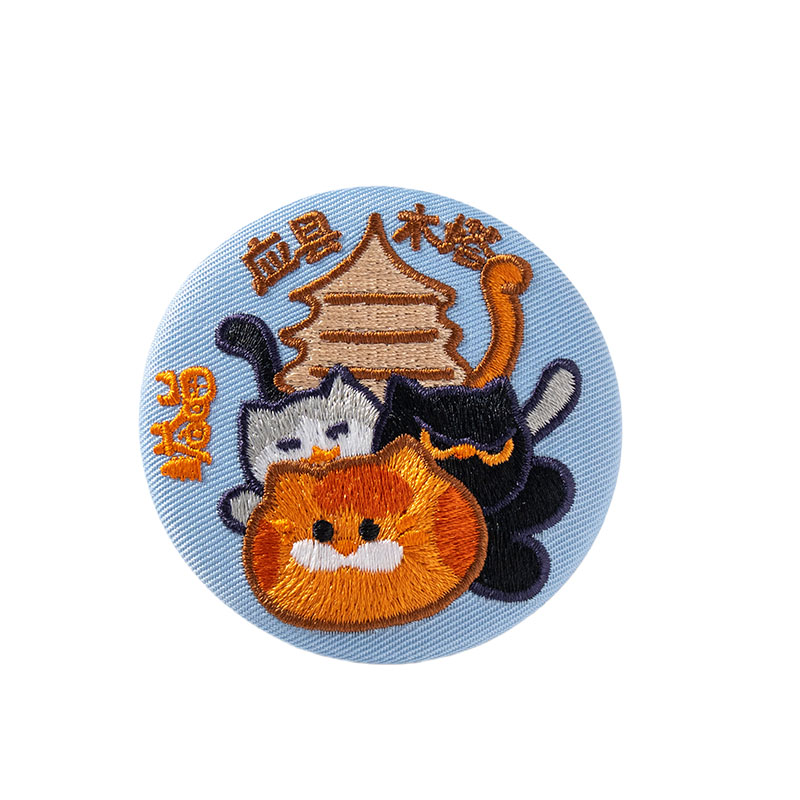 密密主文创应县木塔塔喵刺绣吧唧盲盒纪念品背包徽章创意胸针别针