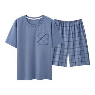三枪睡衣男夏季纯棉薄款短袖短裤男士夏天全棉可外穿家居服套装