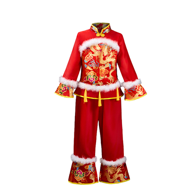 新款元旦儿童秧歌舞演出服开门红