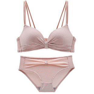 少女内衣美背夏季薄款聚拢小胸衣平胸bra无钢圈内心文胸罩一套装