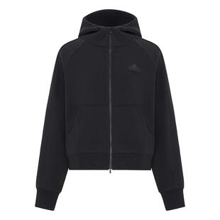 休闲加绒宽松运动连帽夹克外套拉链卫衣女装秋季adidas阿迪达斯