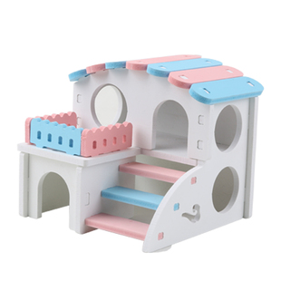 仓鼠玩具用品攀爬别墅小房子躲避屋小窝睡窝金丝熊乐园木质屋子