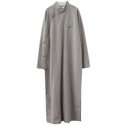 中国风民国长款长衫潮长袍刺绣