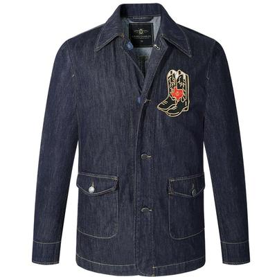 25新款男士刺绣牛仔夹克外套男休闲工装外套春季短款男装上衣