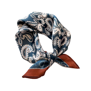 章若楠同款真丝腰果花小方巾丝巾春秋薄款高级感护颈领巾短款围巾