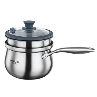 宝宝辅食锅316L不锈钢小奶锅家用无涂层微压汤锅加深热奶锅蒸煮锅