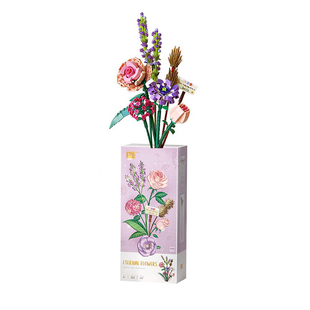 LOZ/俐智积木花玫瑰花向日葵花束小颗粒拼装盆景装饰摆件礼物插花