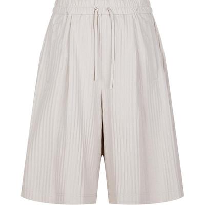 速写奥莱outlets男装春夏折扣新款休闲裤直筒中裤褶皱潮流时尚