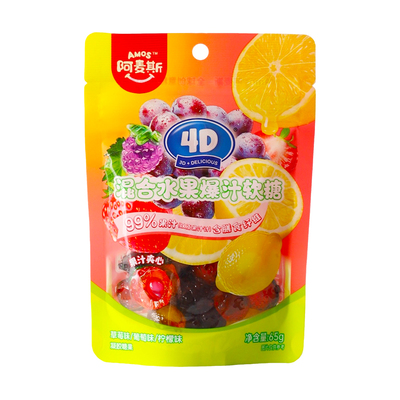 AMOS阿麦斯4D混合水果味爆汁软糖