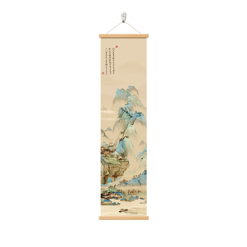 青嶂叠翠新中式玄关挂画宋代美学