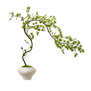 海虹雅林流泉枫仿真绿植高级感逼真花桌面新中式茶室禅意玄关摆件