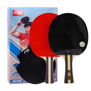 红双喜乒乓球拍正品横拍专业级星级球拍三星四星横拍狂飙三胶皮