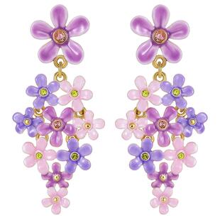 JuicyGrape勿忘我耳坠女小众耳夹耳饰花朵珐琅耳环情人节礼物女