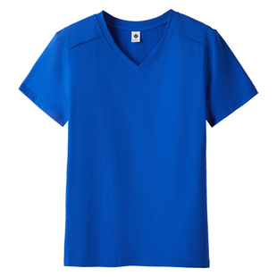 v领t恤女短袖白色宽松显瘦2026年夏季新款纯棉正肩鸡心领纯色上衣