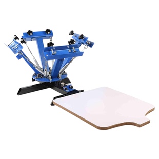 丝印机印刷机平面小型机器设备手动旋转服装布面料4色4工位丝印台