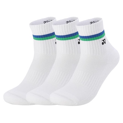 YONEX尤尼克斯羽毛球袜子男女款3双装yy中筒加厚毛巾底吸汗运动袜