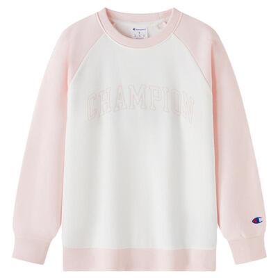 Champion冠军儿童装春季新品男女大小童插肩袖加绒圆领卫衣外套