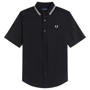 FRED PERRY男装polo领短袖衬衫2026夏季新款简约通勤麦穗刺绣上衣