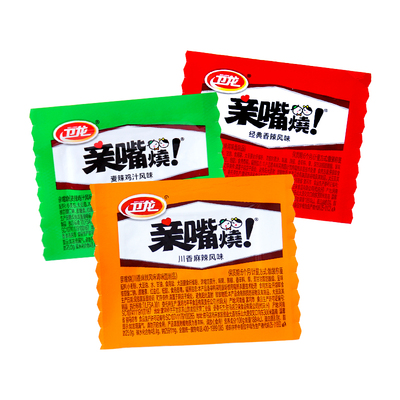 卫龙亲嘴烧100包辣条辣片零食