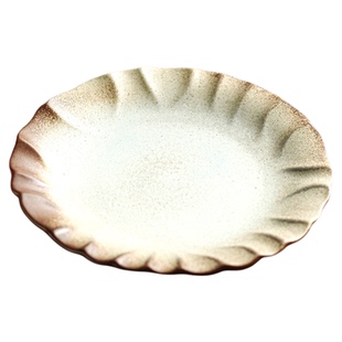 高级餐盘陶瓷漂亮盘子家用好看碟子大深盘复古粗陶餐具日式釉下彩