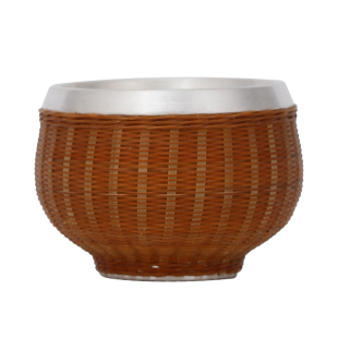 乔师傅足银茶杯主人杯纯银999竹编银鱼品茗杯复古待客杯双层银杯