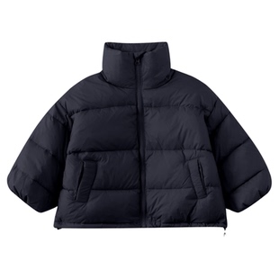 男童黑色韩版短款羽绒服男宝宝立领加厚保暖面包服儿童冬装外套潮