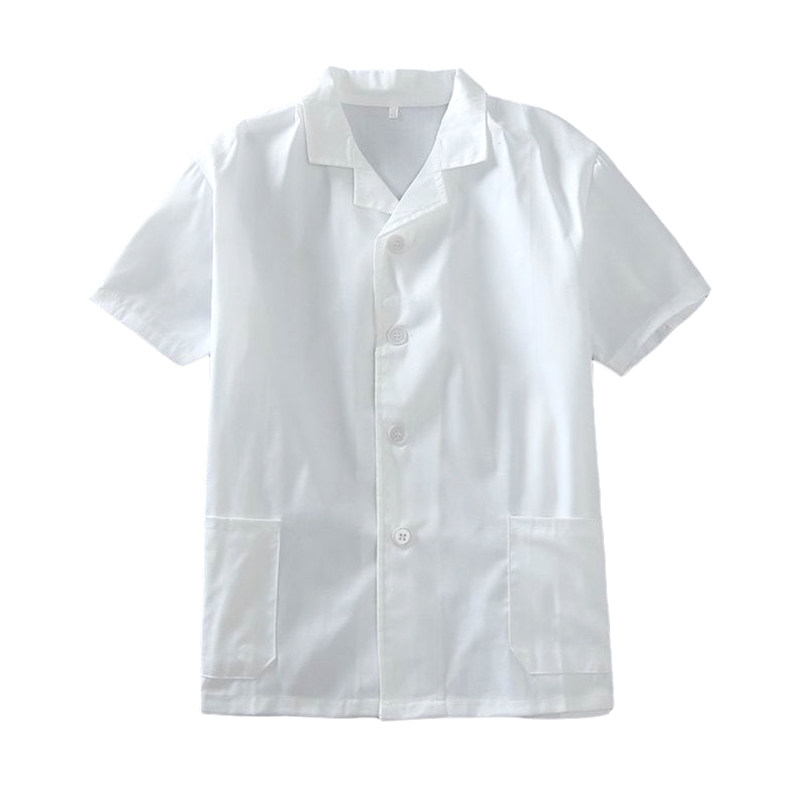 的确良厨师工作服男后纯白色食堂