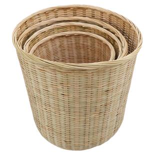 竹编织圆桶竹筐家用商用收纳水果蔬菜篮厨房拉圾篓大箩筐大中小号