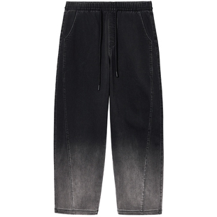 杰克琼斯春季男装牛仔裤时尚渐变裤脚超廓形舒适休闲宽松长裤裤子