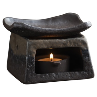 茶室手作日式烘烤炉陶瓷熏香植物雪松香薰炉蜡烛加热烤茶炉桌面摆