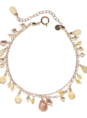 三合一草黄水晶双层手链