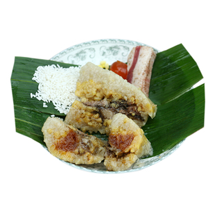 广东江门恩平粽子肉粽手工新鲜编织五花肉咸蛋黄绿豆肉粽子咸肉粽