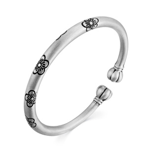 暗香疏影纯银手镯999足银实心古法南瓜手环520情人节送女友礼物