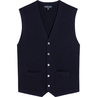 Brooks Brothers/布克兄弟男士25秋冬新品绵羊毛纯色V领马甲